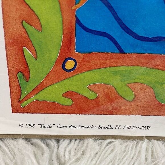CARA ROY Artworks Watercolor Turtle Print 1998 7 x 10 Unframed - Picture 5 of 7